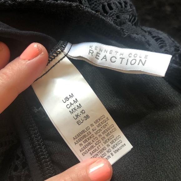 👙Kenneth Cole NWT Black Crochet Bikini Set Top AND Bottom Size Medium 👙 - Picture 9 of 11